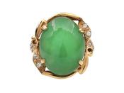 1960s jade and diamond dress ring in 18kt yellow gold image