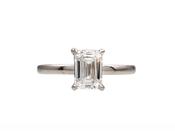 1.00ct emerald cut diamond solitaire ring in platinum image