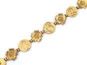 Art Nouveau flower and femme portrait bracelet in 18kt yellow gold image