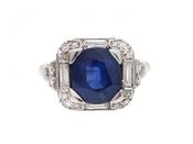 Art Deco sapphire and diamond square cluster ring image