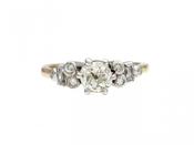 Antique Old Mine cut diamond solitaire engagement ring image