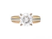 Cartier Set Diamond Solitaire Engagement Ring in Tri-gold image