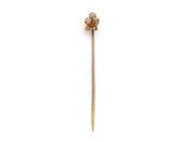 Antique Old Mine cut diamond shamrock stickpin image