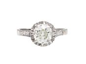 Antique 1.11ct cushion shape Old Mine cut diamond solitaire ring image