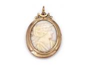 Vintage hardstone cameo and open locket pendant in 9kt gold image