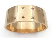 1940s ruby emerald and peridot cuff bangle in 14kt yellow gold image