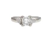 Princess cut diamond solitaire engagement ring in platinum image