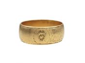 1961 floral engraved 7.5mm wedding ring in 22ct yellow gold image