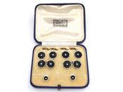 Art Deco Octagonal Diamond &amp; Onyx Dress Set in 18kt Yellow Gold image