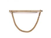 1974 Engine Turned Tie Slide With Curb Chain in 9kt Gold image