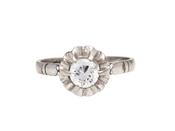 1920s Diamond Fluted Solitaire Engagement Ring in 18kt White Gold image