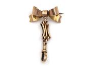 Antique 9kt Gold Bow Brooch With Pendant Holder image