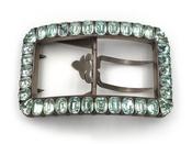 Edwardian Sterling Silver &amp; Light Blue Paste Buckle