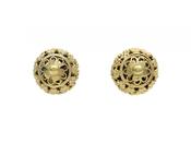 Dutch 14kt Yellow Gold Open Floral Ball Stud Earrings image
