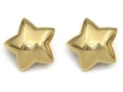 1980s Large Puffy Star Earrings in 18kt Yellow Gold image