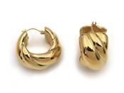 Vintage Chunky Twist Hoop Earrings in 14kt Yellow Gold image