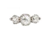 Vintage Graduating Cushion Shape Diamond Three Stone Ring image