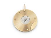 1970s Circular Concentric Cigar Cutter Pendant in 9kt Yellow Gold