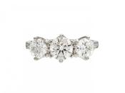 Diamond Three Stone Engagement Ring in Platinum image
