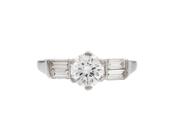 1950s Diamond Solitaire Engagement Ring with Baguette Shoulders image