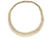 Retro 18kt yellow gold watch link engine turned Cleopatra necklace image
