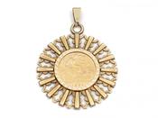 Vintage Half Sovereign Coin Sunburst Pendant image