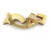 Modernist cubist brooch in 18kt yellow gold image