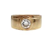 Vintage 14kt Yellow Gold Signet Ring set with a Diamond image