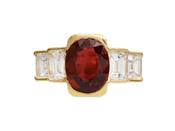 Vintage Ruby &amp; Diamond Stepped Solitaire Ring image