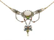 Belle Epoque Opal, Diamond, Ruby, Pearl &amp; Rine Enamel Necklace image
