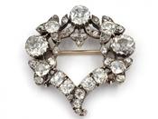 Antique diamond giardinetti brooch in silver on gold image