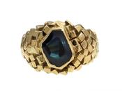 1970s Sapphire Cubist Ring in 18kt Yellow Gold image