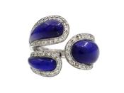 Vintage Italian Lapis Lazuli &amp; Diamond Cocktail Ring image