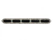 Art Deco Onyx, Emerald &amp; Diamond Bar Brooch in Platinum on Gold image