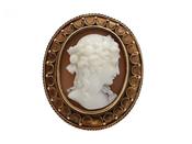 Vintage shell cameo of a classical lady ring in 9kt yellow gold image