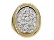 Chunky Diamond Oval Cluster Dress Ring 18kt Yellow Gold image