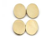 Heavy 18kt yellow gold double oval cufflinks image