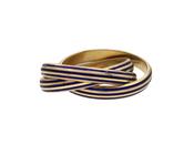 Vintage 18kt yellow gold trinity rings with striped blue enamel image