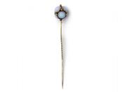 Antique White Opal Stick Pin in Yellow Gold image