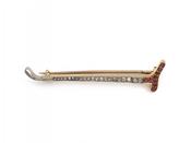 Antique Ruby &amp; Diamond Horse Riding Crop Bar Brooch image
