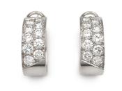 Vintage Double Row Diamond Set Hoop Earrings image