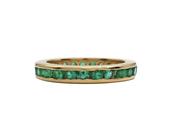 Round Cut Emerald Channel Set Full Eternity Ring 18kt Yellow Gold image