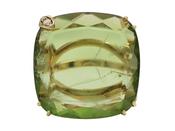 Modern 5.80ct Cushion Shape Portrait Cut Peridot Cocktail Ring in Gold image