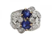 Chaumet Sapphire &amp; Diamond Two Stone Twist Ring image