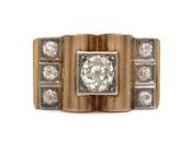 1940s Diamond Set Tank Ring in 18kt Yellow Gold image