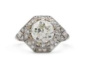 Art Deco 1.80ct Diamond Centre Cluster Ring in Platinum image