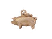 1960s Solid 9kt Yellow Gold Pig Charm image