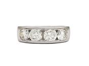 Vintage diamond four stone channel set ring in 18kt white gold image