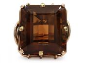 Retro 46ct citrine dress ring in 18kt yellow gold image