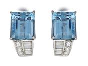 1960s aquamarine and diamond earrings in 18kt white gold image